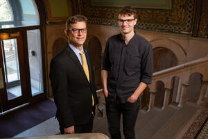 Professor Richard Sowers, left, and graduate student Daniel Carmody